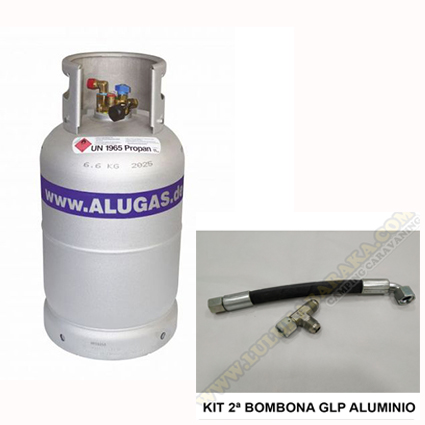 Kit Doble Botella GLP Aluminio Alugas 22 litros (filtro incluido) 