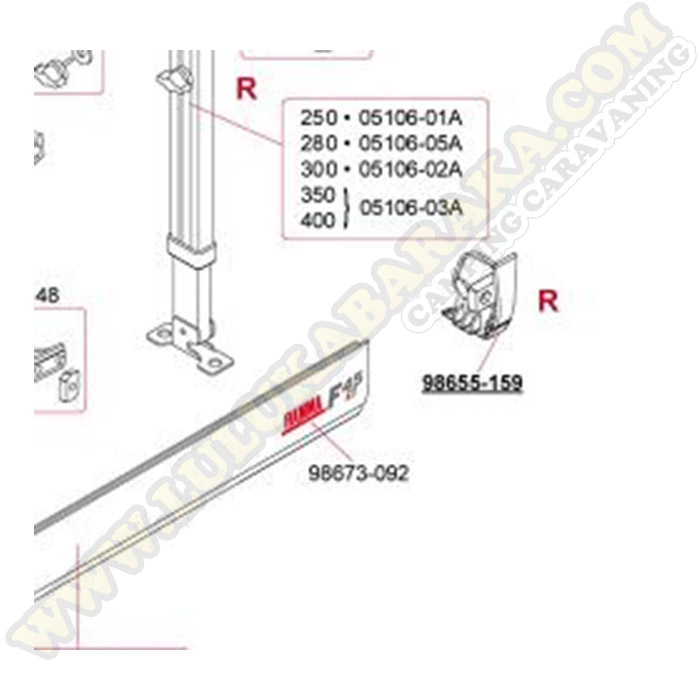 98655-159. Kit contratapa frontal dcha F45Ti bca