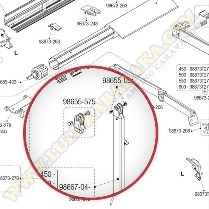 98655-575  Kit parte final pata izq. F45S- F65S-F65