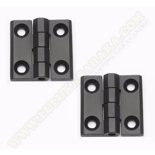 Bisagra plana 40x40mm. negra (2 unidades)