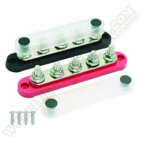 Busbar 150A 5P M8 Rojo + Negro