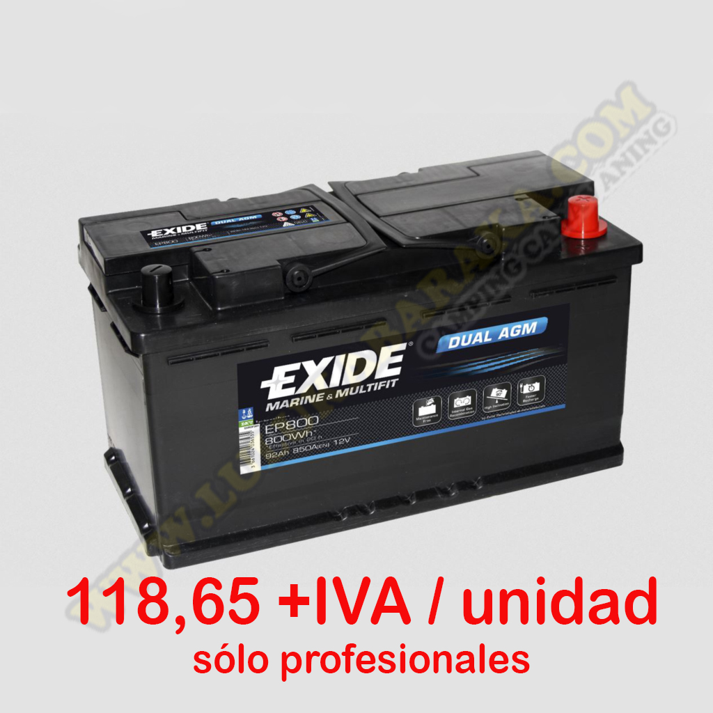 Batería Exide Dual AGM EP800 95A (5 unidades)