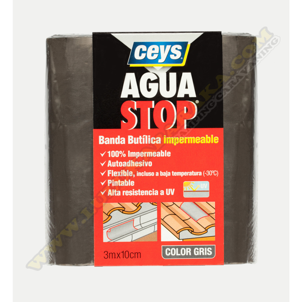 Aguastop banda imp. butilo gris 10cmx3m