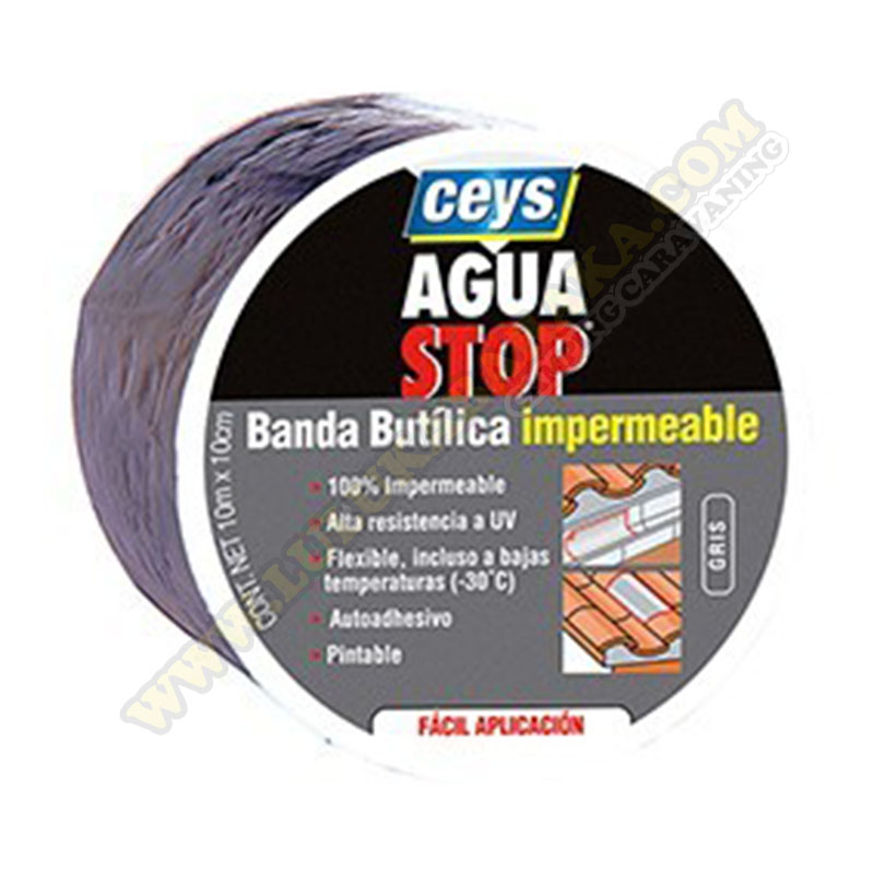 Aguastop banda imp. butilo gris 10cmx10m