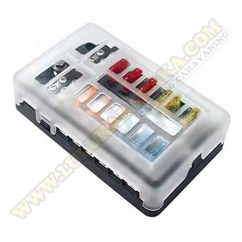 Caja 12 fusibles (positivo y negativo común)