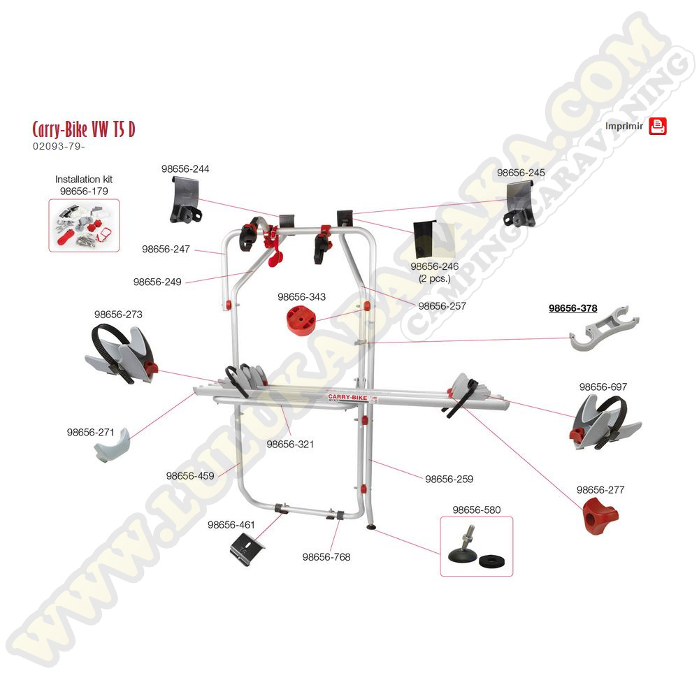 Despiece Carry-Bike VW T5 2 puertas