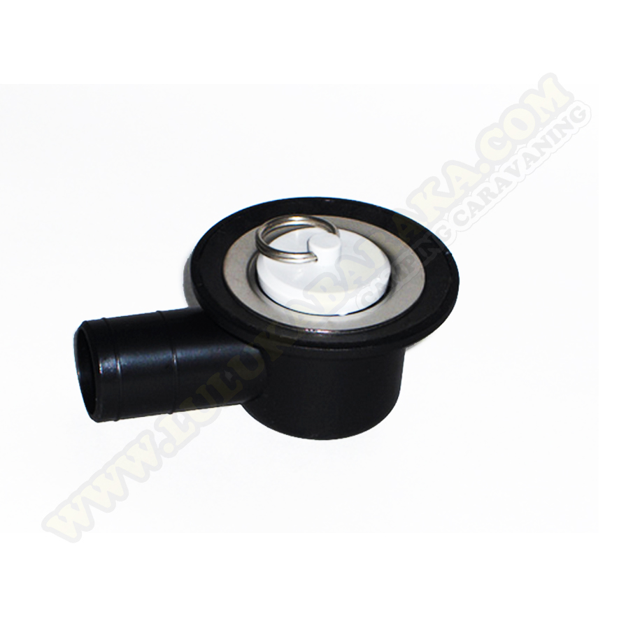 Desagüe 90º 33mm Ø con tapón (25mm) negro