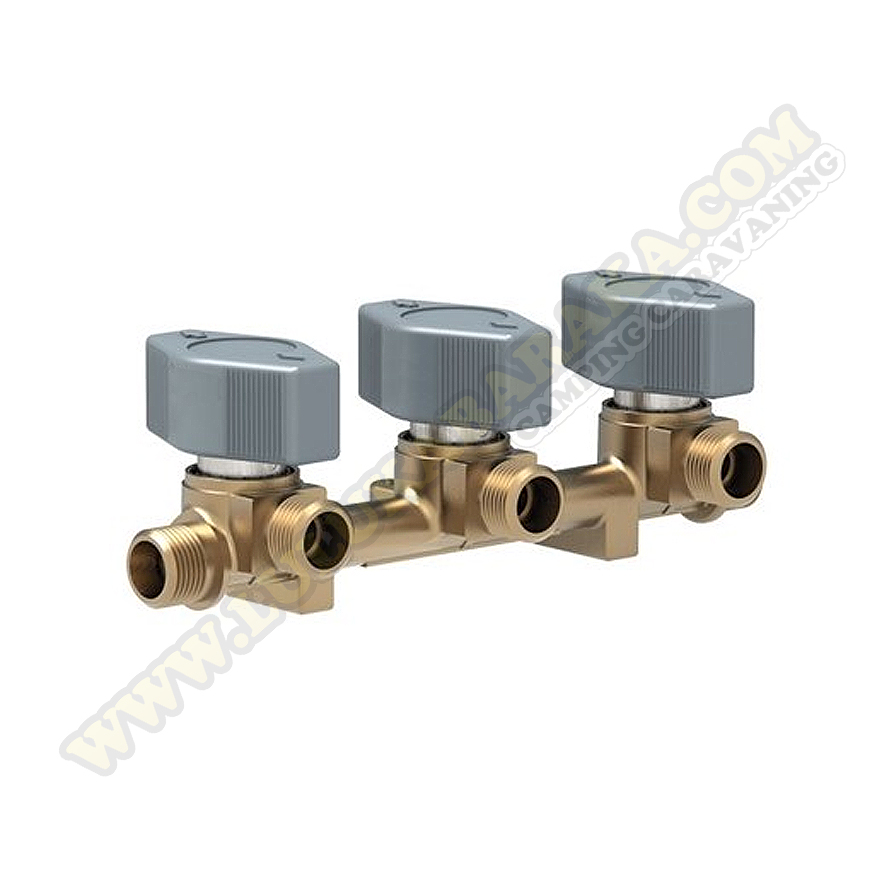 Llave de paso de gas de 3 vías