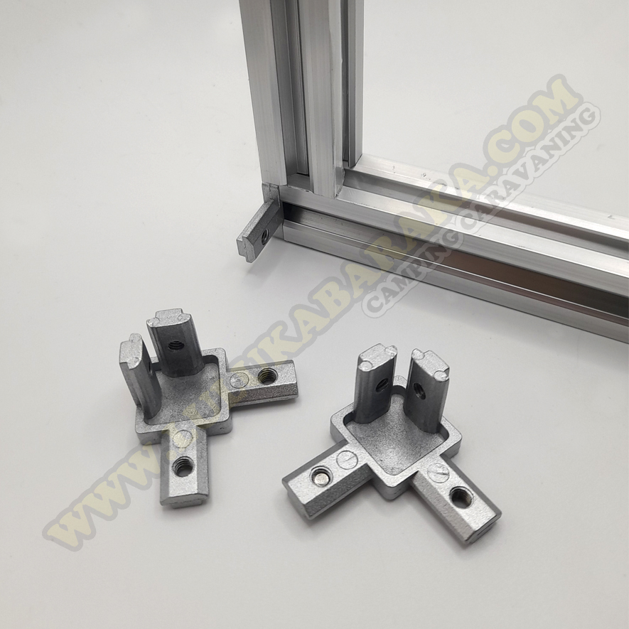 Conector de esquina de 3 vías para perfil de aluminio