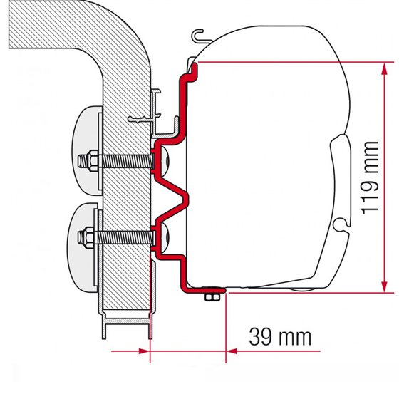 Adaptador Hymer Camp 3m. (RASTRO)