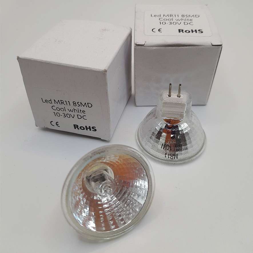 Bombilla halogena MR-11 12V10W blanco día (RASTRO)