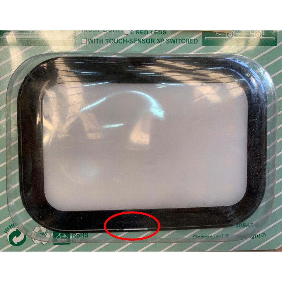 Panel táctil negro rectangular 24 leds (RASTRO)
