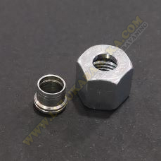 Tuerca + bicono ermeto para tubo 8mm.