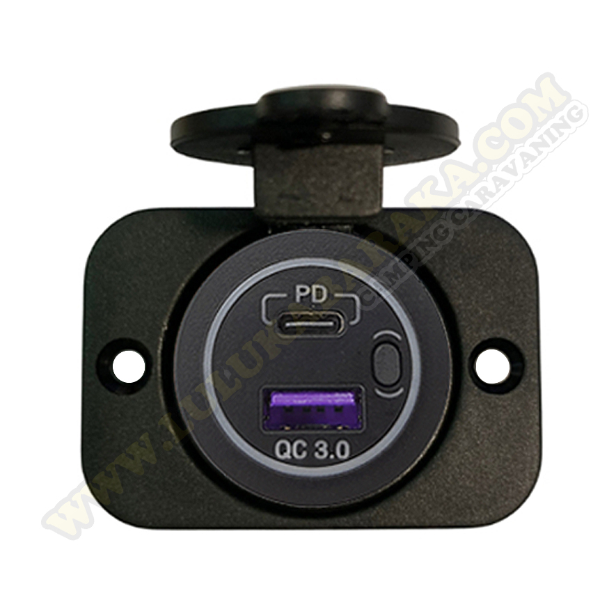 Toma USB 3.0 + conector C con interruptor